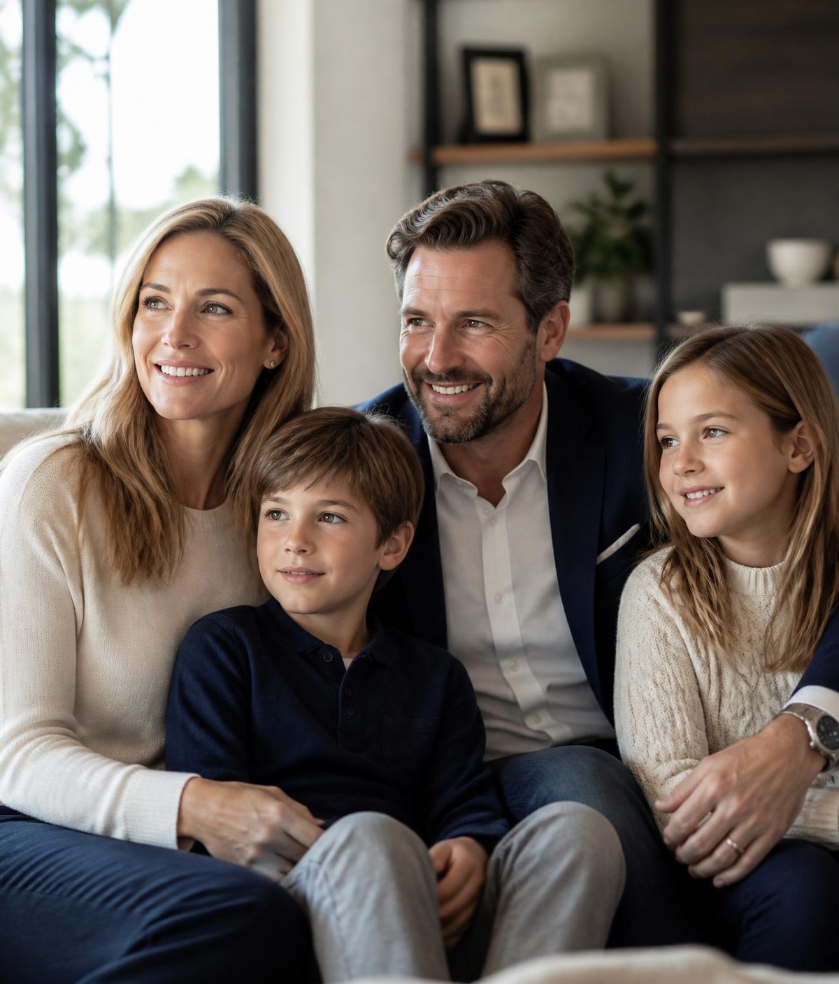 A professional Canadian family at home